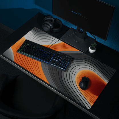 Tapis De Souris Original Géométrique Orange et Gris - La Planète Gaming
