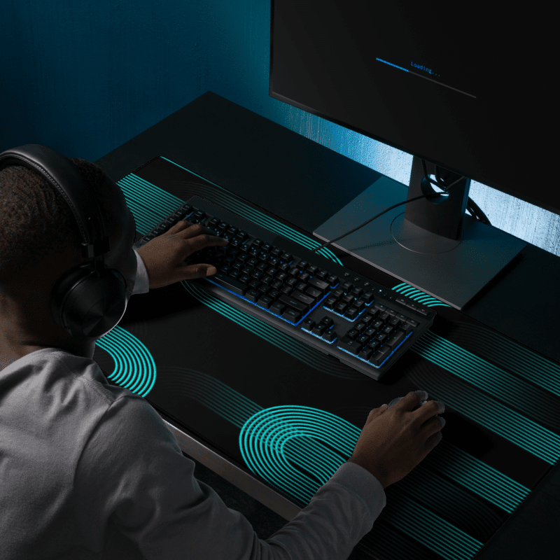 Tapis De Souris Original Géométrique Turquoise - La Planète Gaming