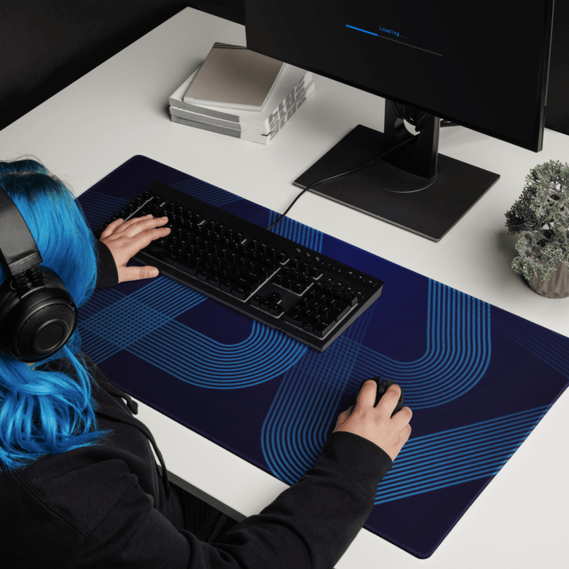 Tapis De Souris Original Lignes Bleues Modernes - La Planète Gaming