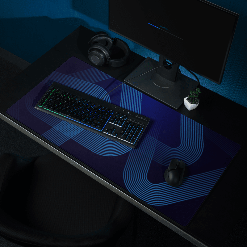 Tapis De Souris Original Lignes Bleues Modernes - La Planète Gaming