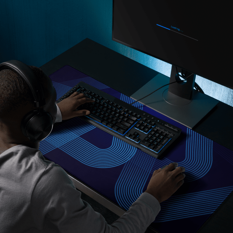 Tapis De Souris Original Lignes Bleues Modernes - La Planète Gaming
