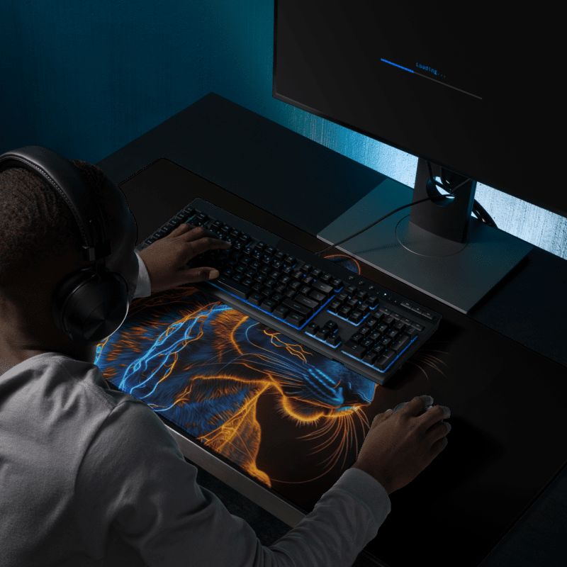 Tapis De Souris Original Panthère Néon Électrique - La Planète Gaming