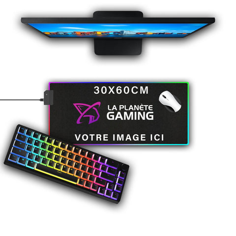 Tapis de Souris Personnalisé RGB (30x60cm) - La Planète Gaming
