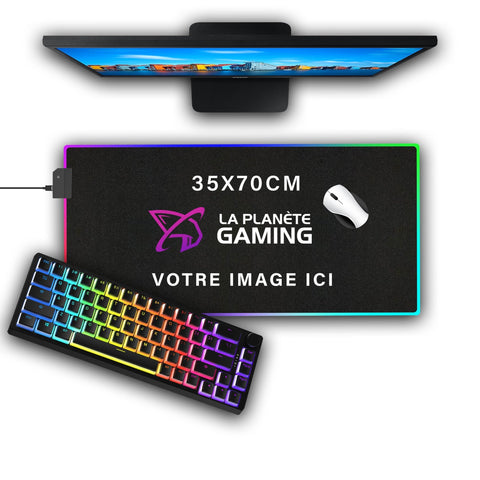 Tapis de Souris Personnalisé RGB (35x70cm) - La Planète Gaming