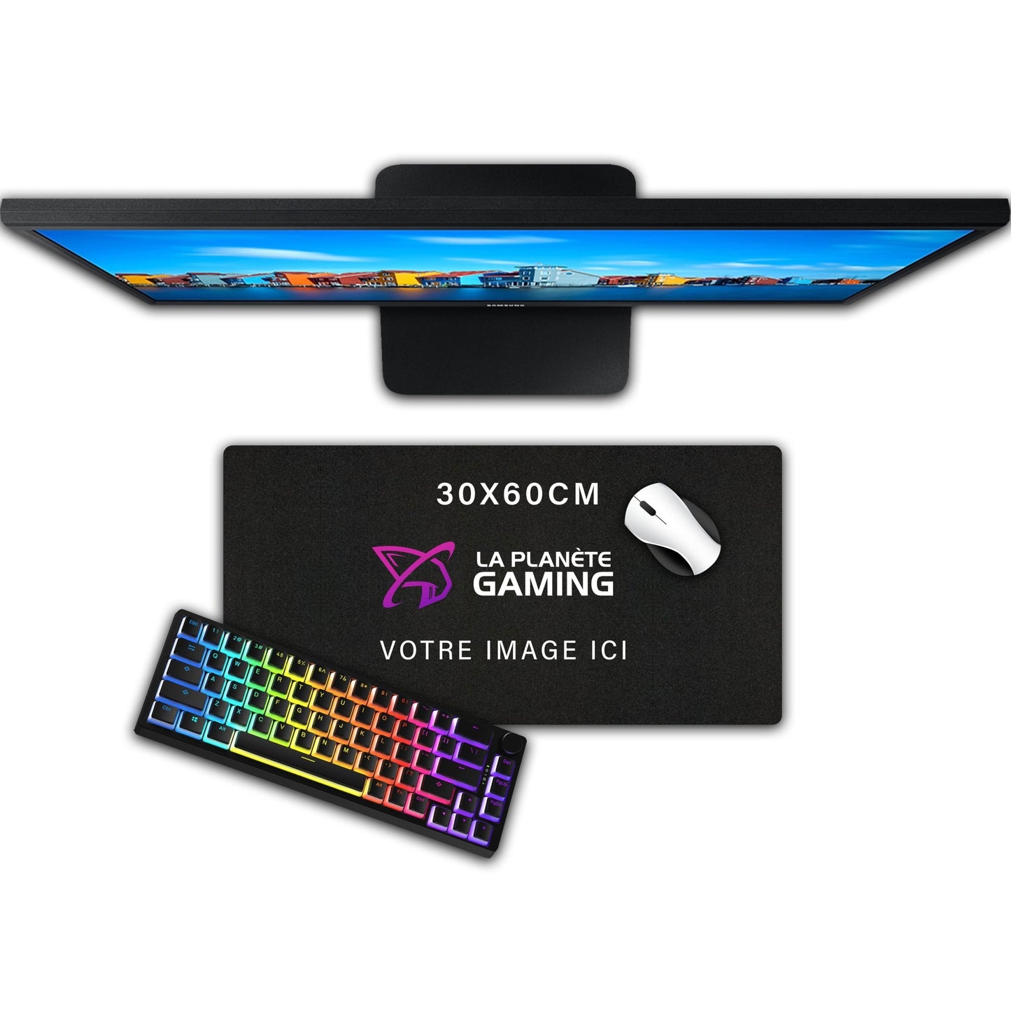 Tapis de Souris Personnalisé S (30x60cm) - La Planète Gaming