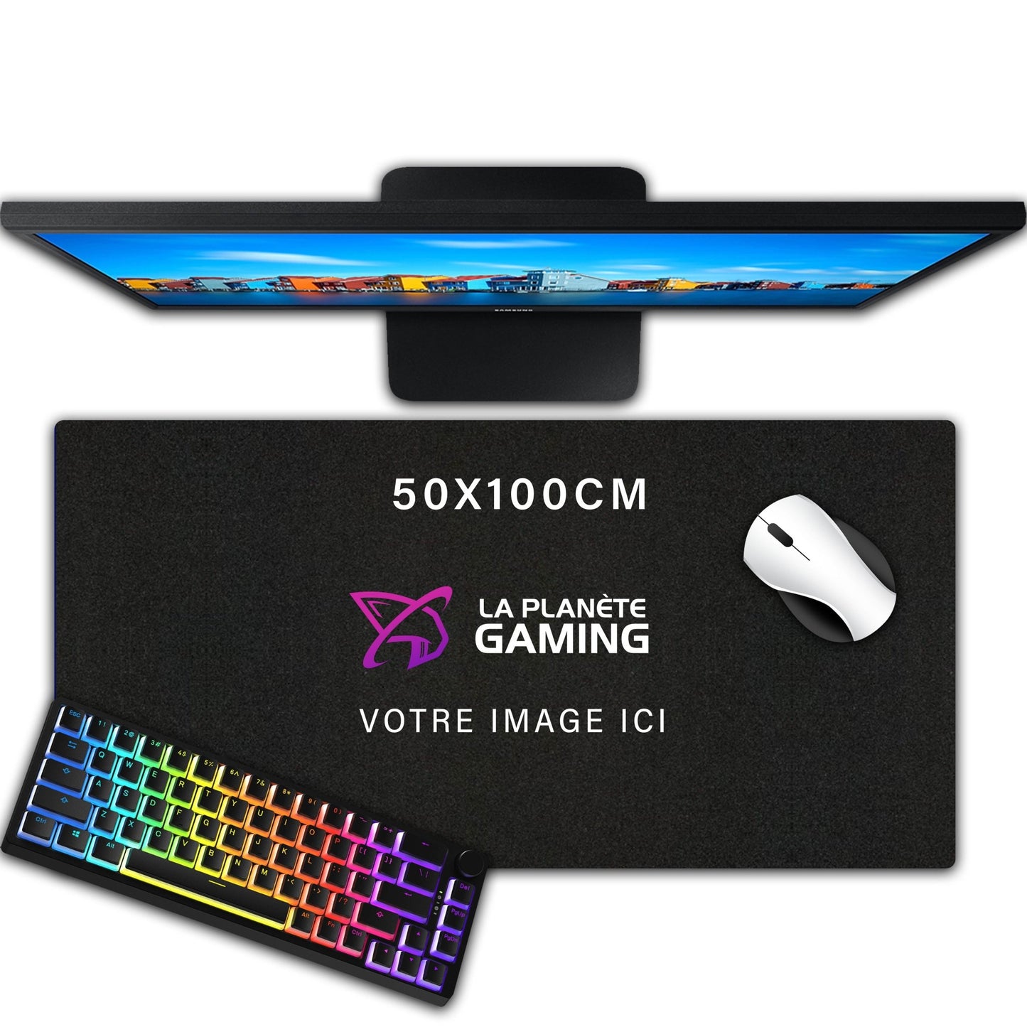 Tapis de Souris Personnalisé XXL (50x100cm) - La Planète Gaming