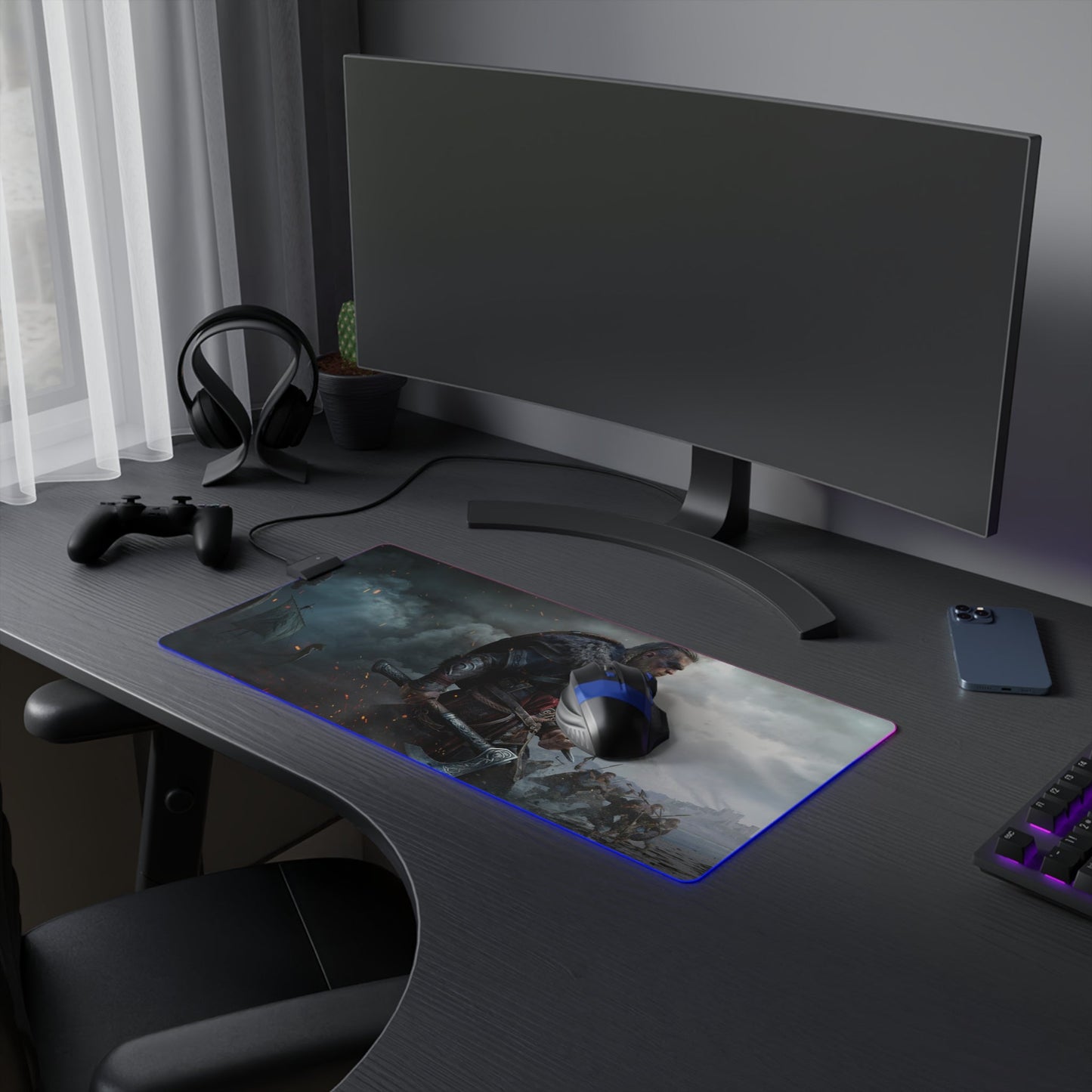 Tapis de Souris RGB Guerrier Valhalla - La Planète Gaming