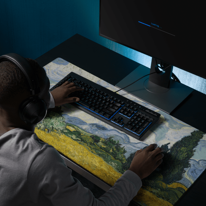 Tapis De Souris Van Gogh Champ De Blé Avec Cyprès - La Planète Gaming