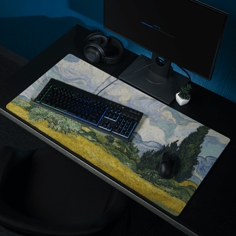 Tapis De Souris Van Gogh Champ De Blé Avec Cyprès - La Planète Gaming